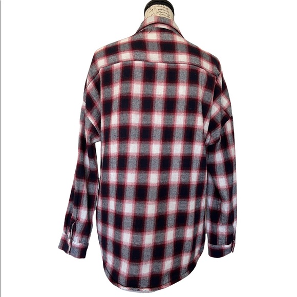 Passport Button Down Sherpa Lined Plaid Shirt Size Large - Picture 2 of 9
